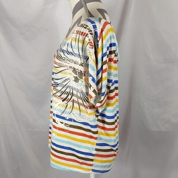 Ing Colorful Striped Drop Back Tee - Picture 3 of 6